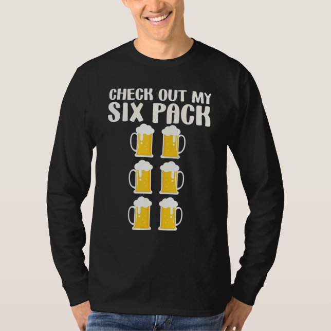 T-shirt Vérifiez Mon Pack De Six Bière Citation (Devant)