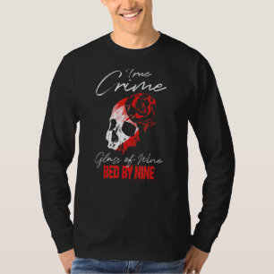 T-shirt Véritable Criminalité Verre De Vin Lit Par Neuf