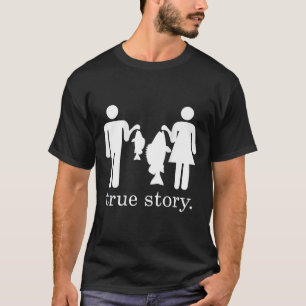 T-shirt Véritable Histoire Pêche Husbyn Et Femme