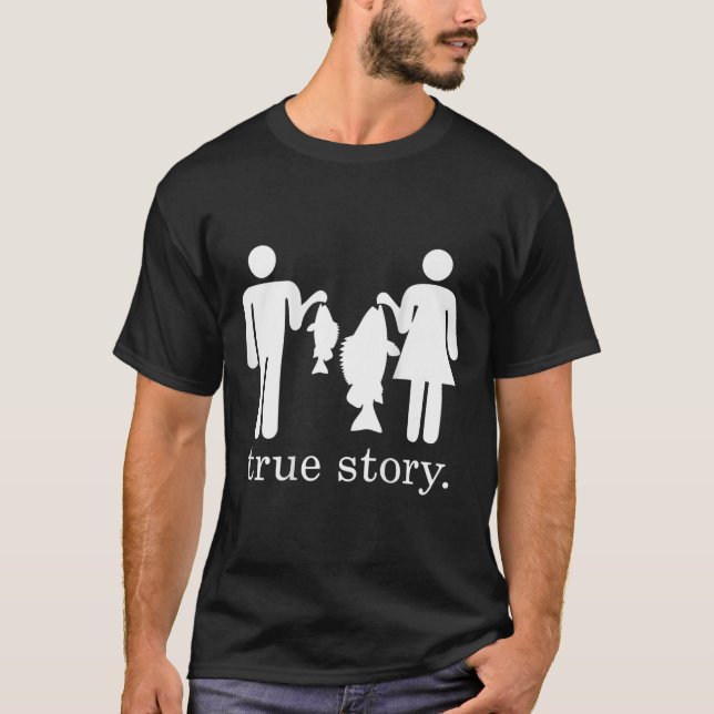 T-shirt Véritable Histoire Pêche Husbyn Et Femme (Devant)