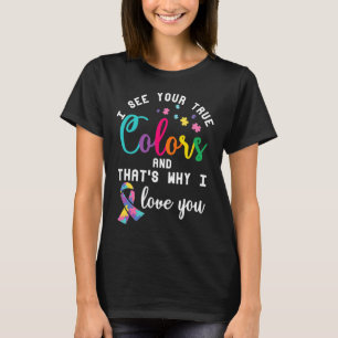 T-shirt Véritables couleurs de l'autisme Ruban de sensibil