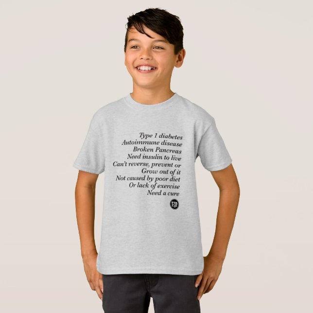 T-shirt Vérité de T1d (enfant) (Devant entier)