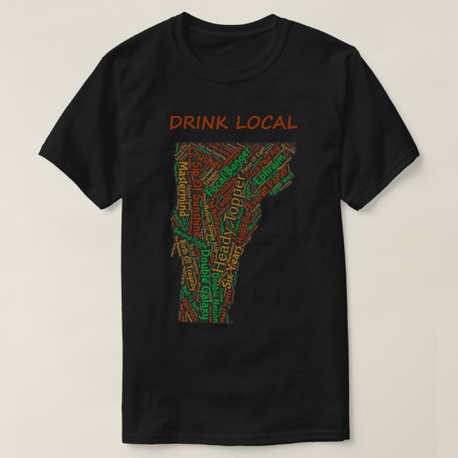 T-shirt Vermont Boire Bière artisanale locale734 (Design devant)
