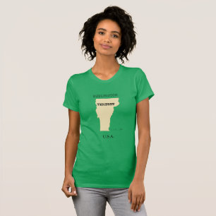 T-shirt - Vermont Map with City