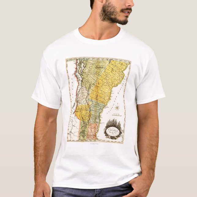 T-shirt VermontPanoramic MapVermont (Devant)