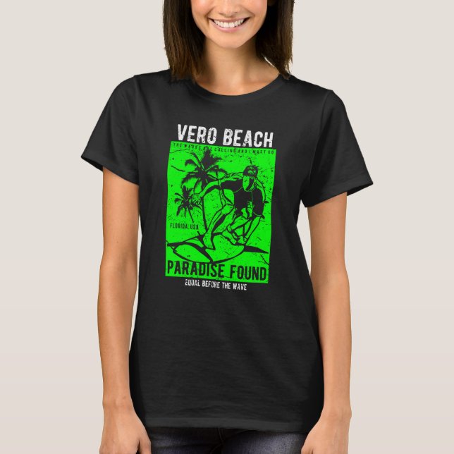 T-shirt Vero Beach Florida Retro Distressed Style Souvenir (Devant)