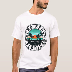 T-shirt Vero Beach Floride Palm Tree Retro Sunset 60s