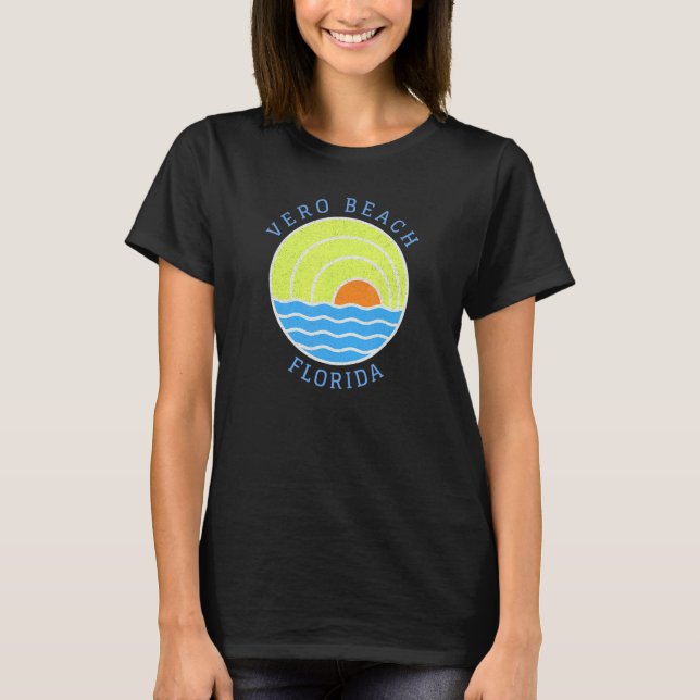 T-shirt Vero Beach Retro Sunset (Devant)