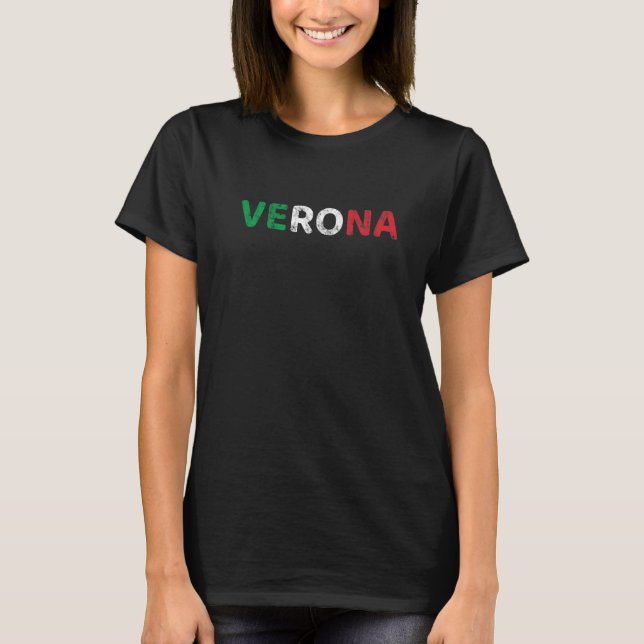T-shirt Vérone Italia Drapeau Italien Fierté Italie Vacanc (Devant)