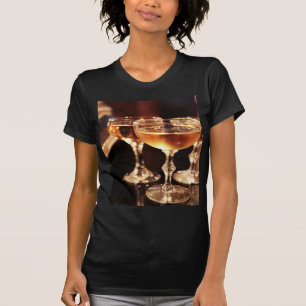 T-shirt verre à champagne toast doré