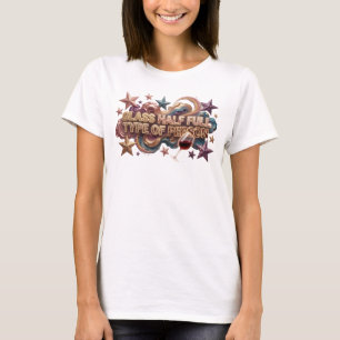T-shirt Verre à moitié plein de type de personne rose vibr