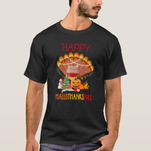 T-shirt Verre à vin Thankgiving Vin Hallothanksmas heureux