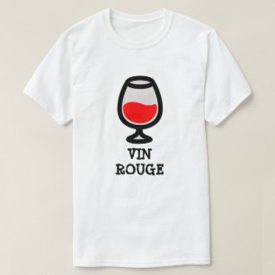 T-shirt Verre au vin rouge et vin rouge au texte