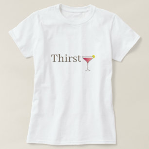 T-shirt Verre de Cocktail rose Cosmopolite Minimaliste Amu