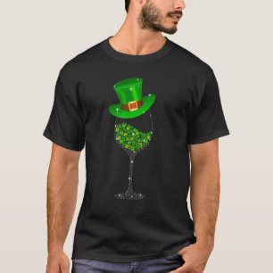 T-shirt Verre de la Saint Patrick Vin Shamrock Vin irlanda