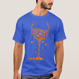 T-shirt Verre De Vin Feuille D'Érable Automne Automne Chau