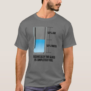 T-shirt Verre d'eau à air cool mi-vide complet Drôle M