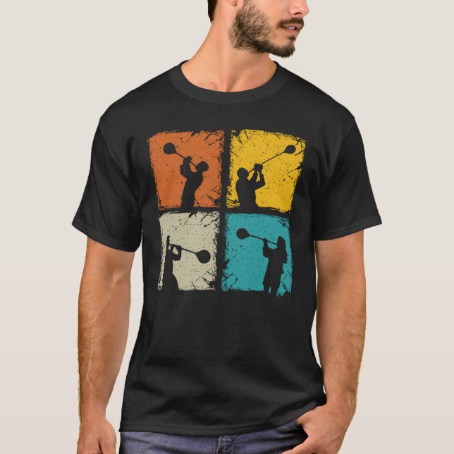 T-shirt Verre soufflant du verre retro carré verrier - ver (Devant)