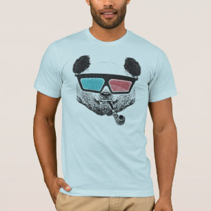 T-shirt Verres à trois dimensions de panda vintage