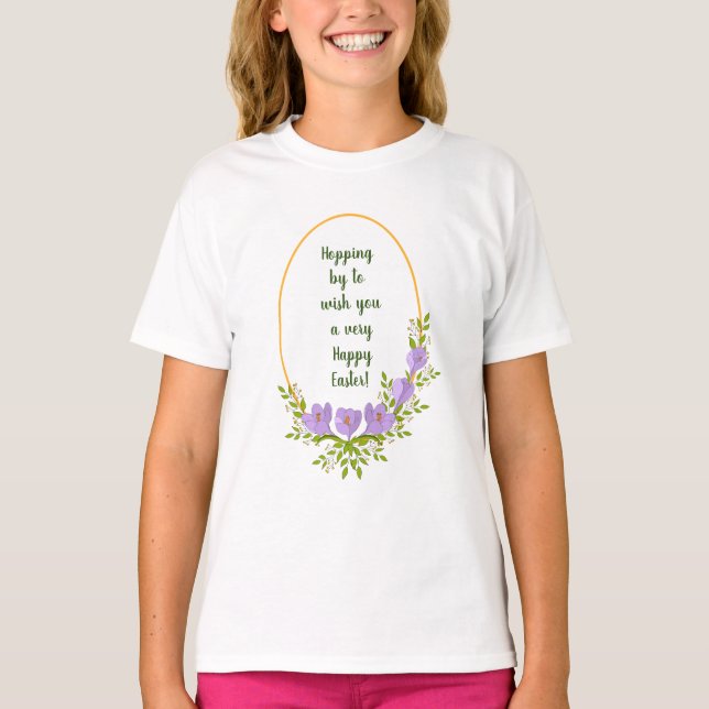 T-shirt Verres minimalistes de vacances Crocus fleurs Pâqu (Devant)