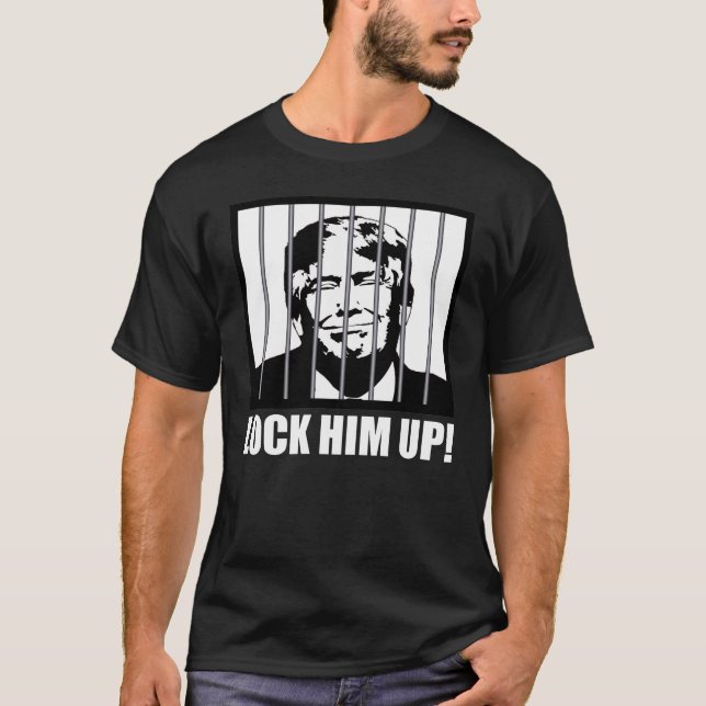 T-shirt Verrouillez-Le ! Humour politique anti-Trump (Devant)