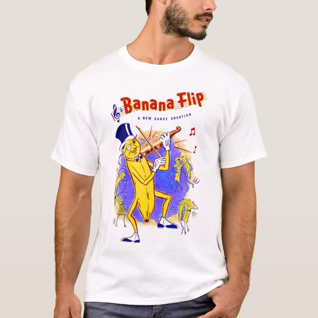 T-shirt vers 1950 Banana Feuille de musique imprimé (Devant)