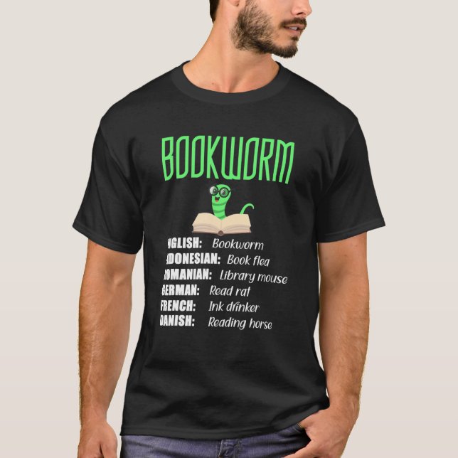 T-shirt Vers De Livres Avec Traductions Quirky Autour De W (Devant)