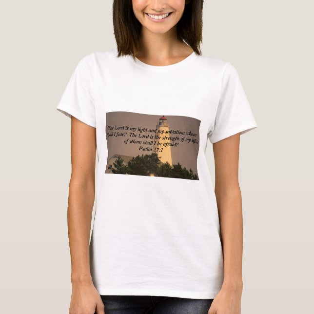 T-shirt Vers inspiré de bible sur la photo de phare (Devant)
