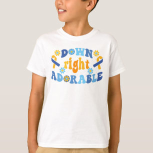 T-shirt Vers le bas vers la droite Sensibilisation au synd