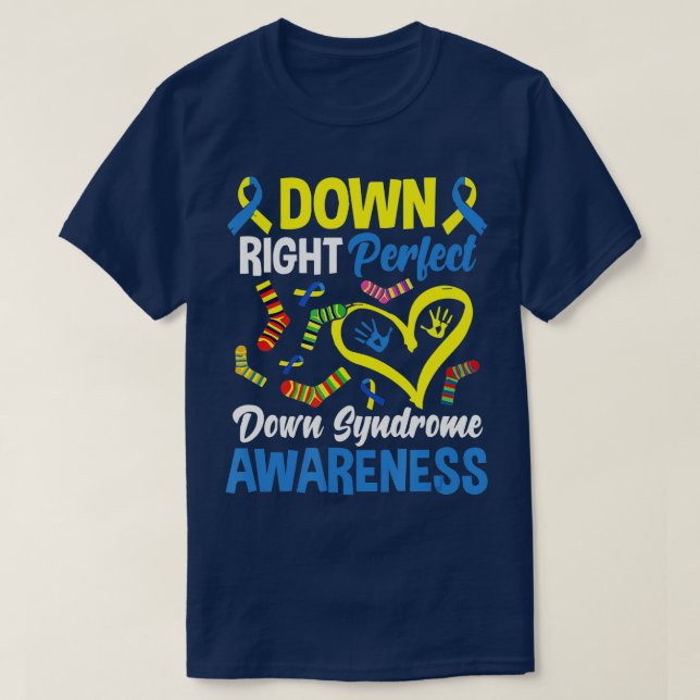 T-shirt Vers le bas, vers la droite, une sensibilisation p (Design devant)