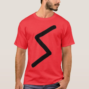 T-shirt Version du pinceau noir de la rune Sowilo