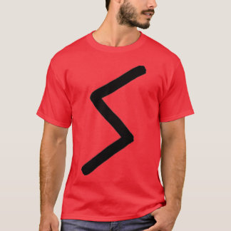T-shirt Version du pinceau noir de la rune Sowilo