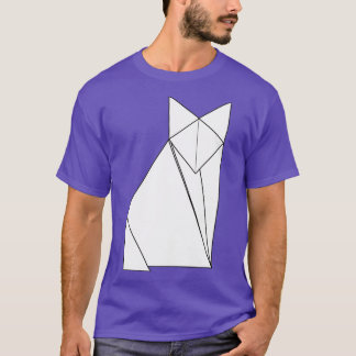 T-shirt version noir et blanc du renard utilisant l'origam