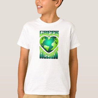 T-shirt VERT AU COEUR Éco écologique Rétro