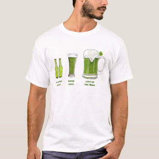 T-shirt vert chanceux de bières