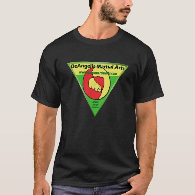 T-shirt vert d'arts martiaux de DeAngelis (Devant)