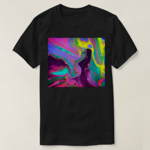 T-shirt Vert de chaux pourpre versé à la mode de turquoise