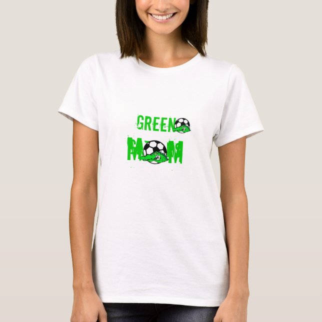 T-shirt vert de maman d'alligators (Devant)