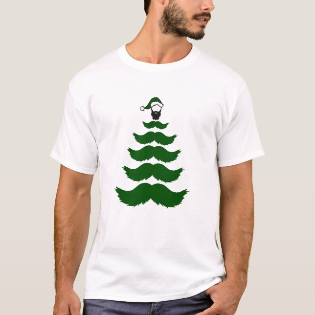 T-shirt Vert de Topper d'homme de barbe d'arbre de Noël de (Devant)