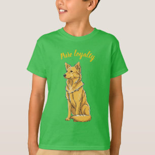 T-shirt vert essentiel pour enfants Golden Retriev