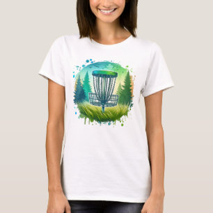 T-shirt Vert et Bleu Disque Golf Thème