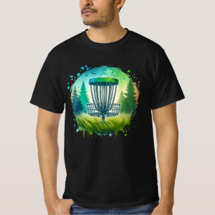 T-shirt Vert et Bleu Disque Golf Thème