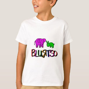 T-shirt vert et rose de logo de blurtso