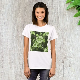 T-shirt vert floral pour femmes