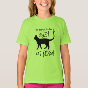 T-shirt Vert noir personnalisé Cat fou Kiddo