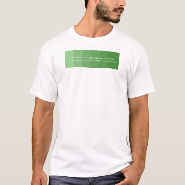 T-shirt Vert Ombre Grandes, Peintre & Décorateur Advert (Devant)