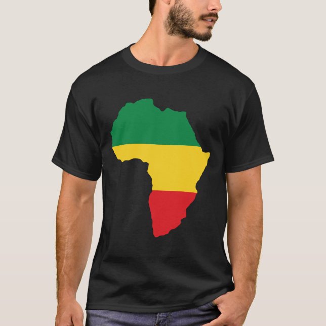 T-shirt Vert, or et drapeau rouge de l'Afrique (Devant)