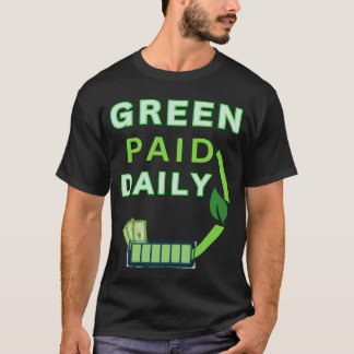 T-shirt Vert Payé Quotidiennement