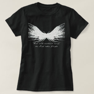 T-shirt Vertus Abstrait Ailes Blanches Art à l'encre d'alc