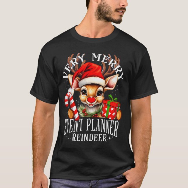 T-shirt Very Merry Event Planner Reindeer Matching Christm (Devant)